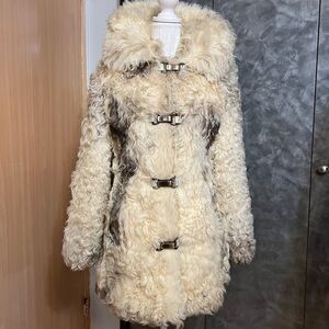 Women's Cream Shearling Coat